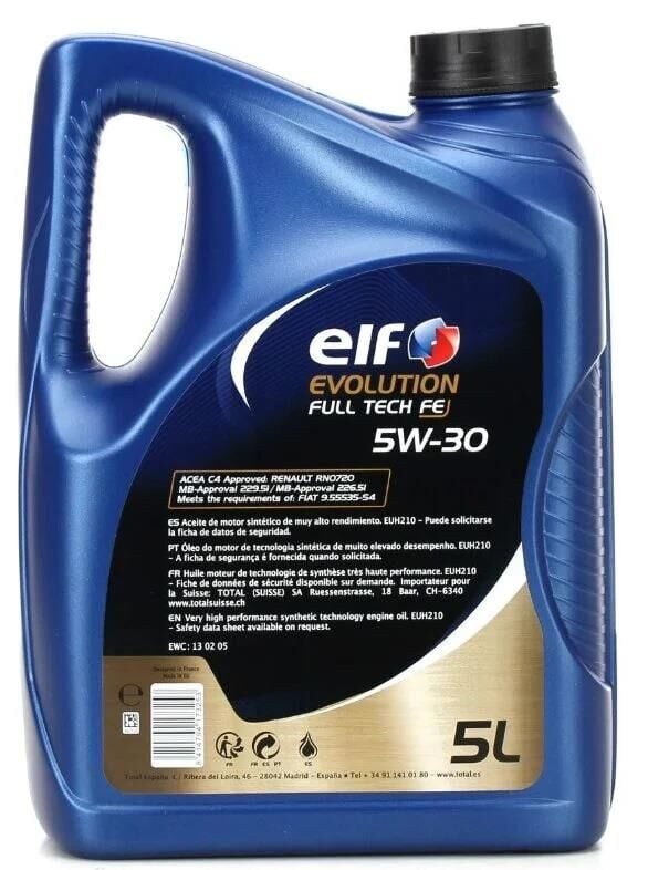 Elf Evolution Fulltech FE RN 0720 5W-30 - 5 Litre