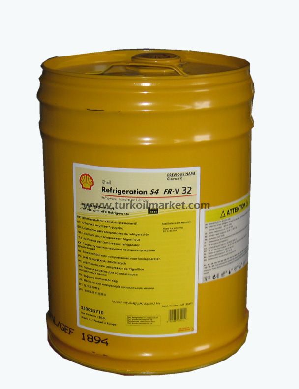 Shell Refrigeration Oil S4 FR-V 32 - 20 Litre Kompresör Yağı