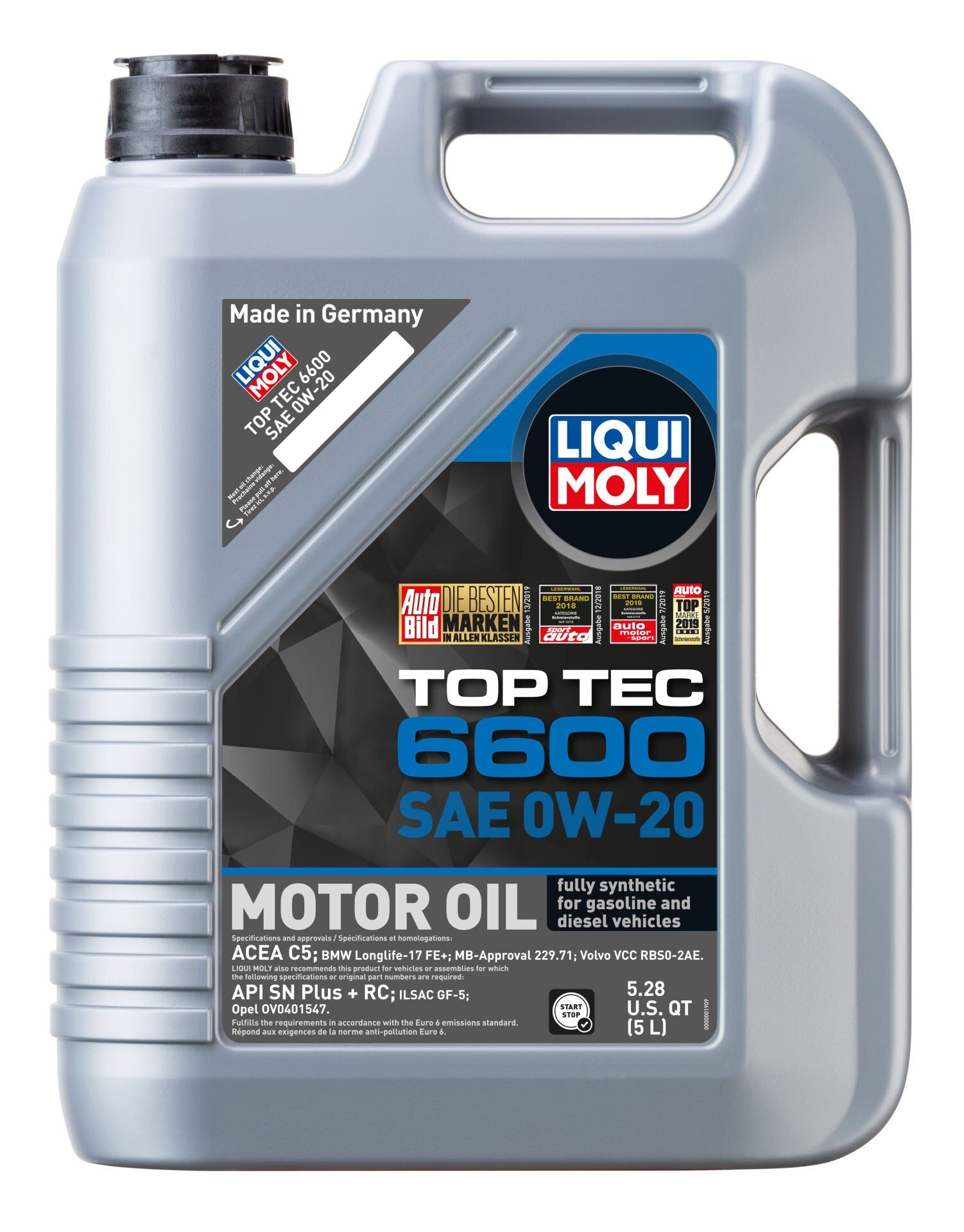 Liqui Moly Top Tec 6600 0W-20 5 Litre (21411)