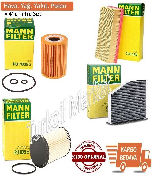 VW Jetta 1.6 TDI Dizel MANN Filtre Bakım Seti 2011-2015