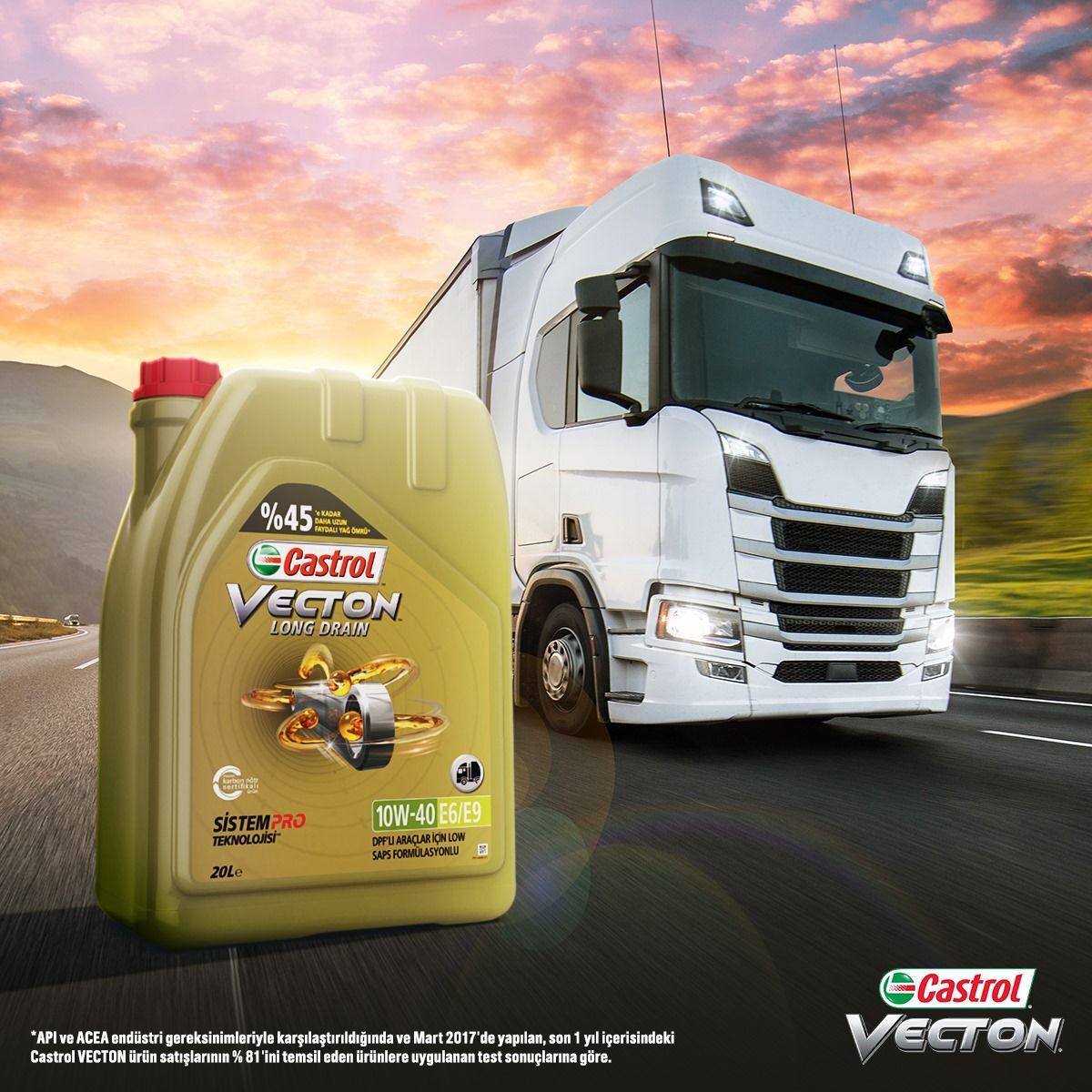 Castrol Vecton Long Drain 10W-40 LS E6 E9 -  20 Litre Motor Yağı