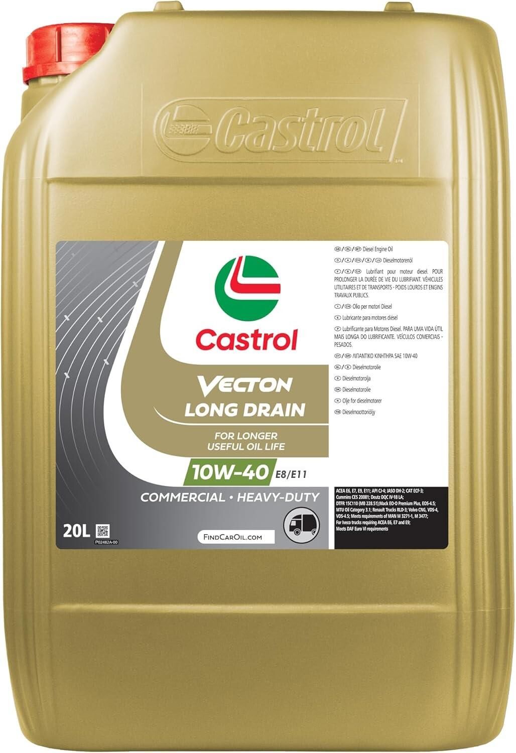 Castrol Vecton Long Drain 10W-40 E8/E11 -  20 Litre Motor Yağı (Eski Adı:E6/E9)