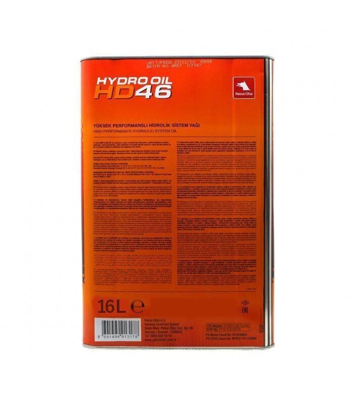 Petrol Ofisi Hydro Oil HD 46 - 16 Litre Hidrolik Yağı