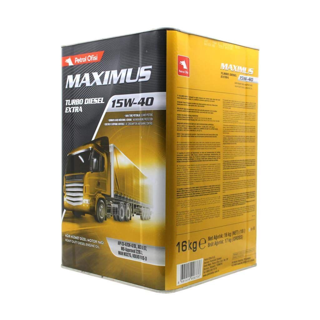 Petrol Ofisi Maximus Turbo Diesel Extra 15W-40 - 18 Litre Motor Yağı