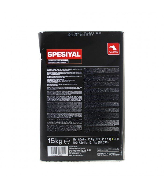 Petrol Ofisi Spesiyal Sae 10W - 15 Litre Motor Yağı