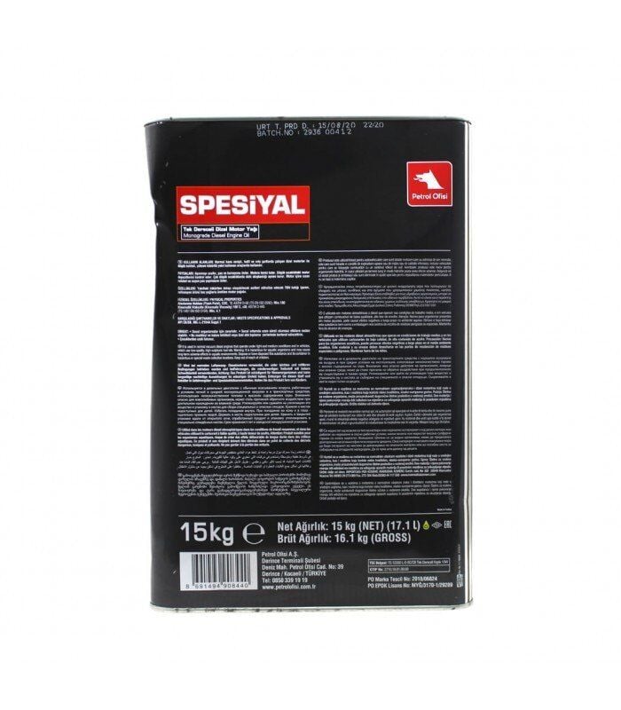 Petrol Ofisi Spesiyal Sae 10W - 15 Litre Motor Yağı