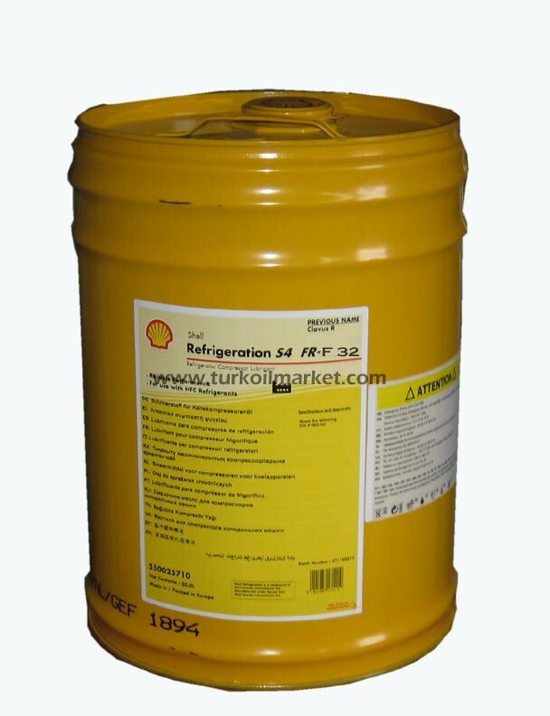 Shell Refrigeration Oil S4 FR-F 32 - 20 Litre Kompresör Yağı