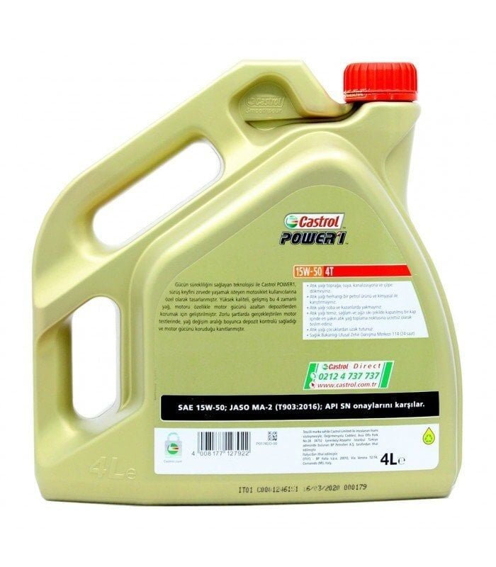 Castrol Power 1 4T 15W-50 4 Litre Motosiklet Yağı