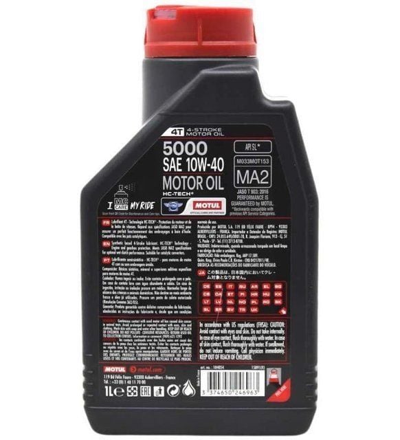 Motul 5000 10W-40 4T - 1 Litre Motosiklet Yağı