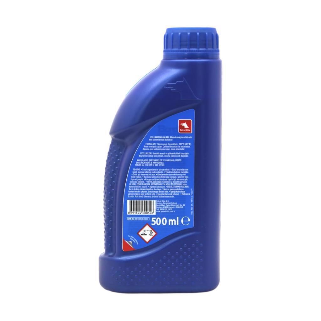 Petrol Ofisi Dot 3 Fren Hidroliği - 500 gr Fren ve Direksiyon Yağı