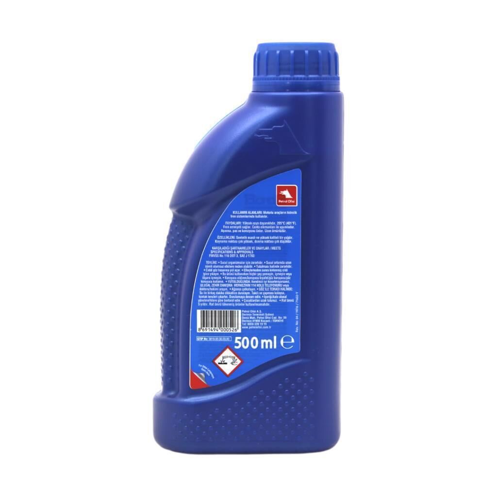 Petrol Ofisi Dot 3 Fren Hidroliği - 400 Ml. Fren ve Direksiyon Yağı
